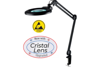 Industrial ESD Magnifying Lamp with Articulating arm LED 14W+5″ 4x lens, KML9006ESD